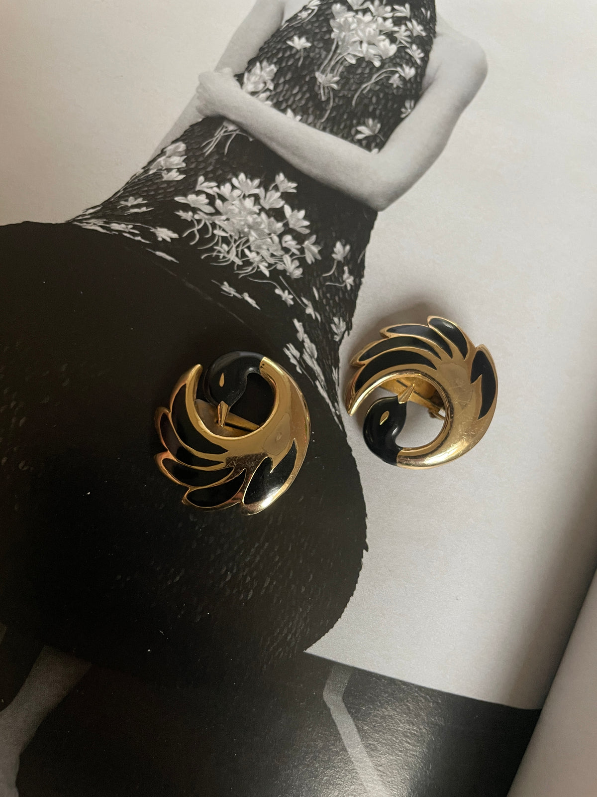 Clip Oorbellen Gold Swan