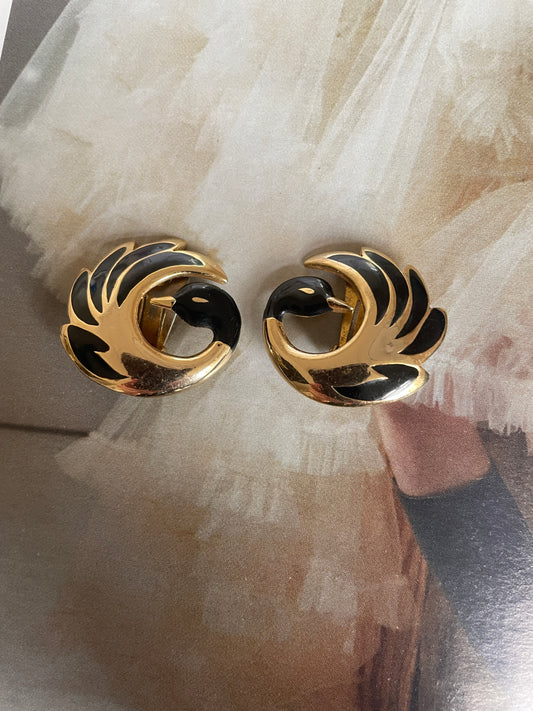Clip Oorbellen Gold Swan