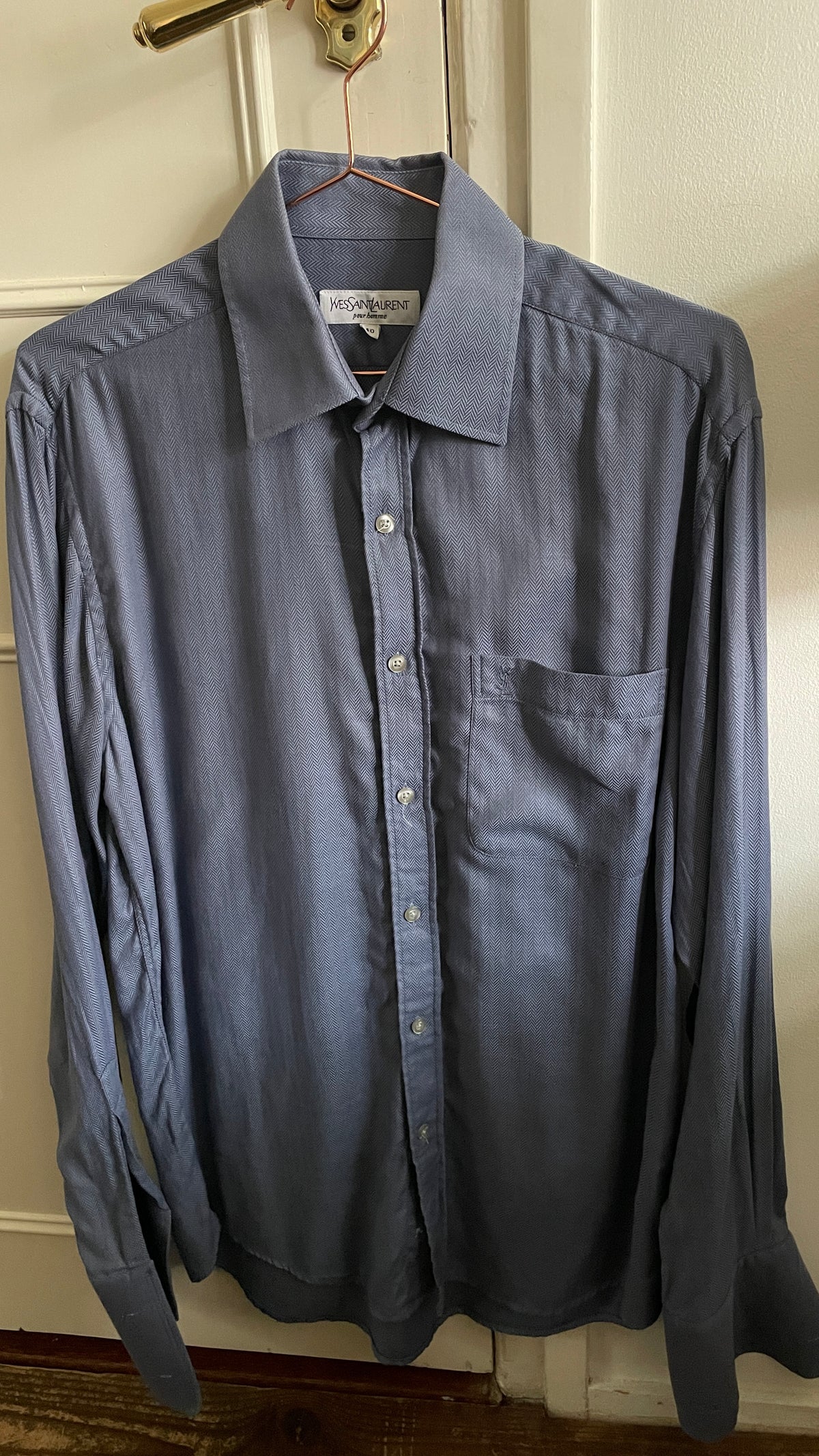 Yves Saint Laurent Vintage blouse Grijs Blauw