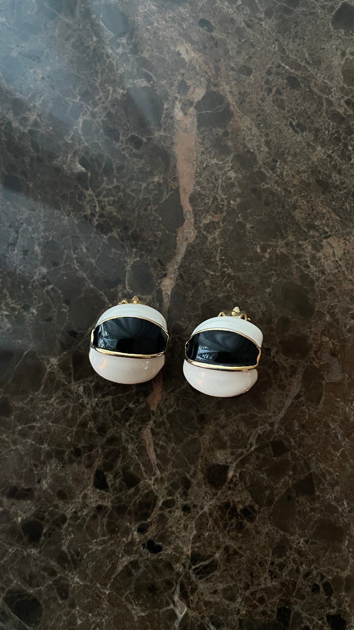 Clip Oorbellen Noir Blanc