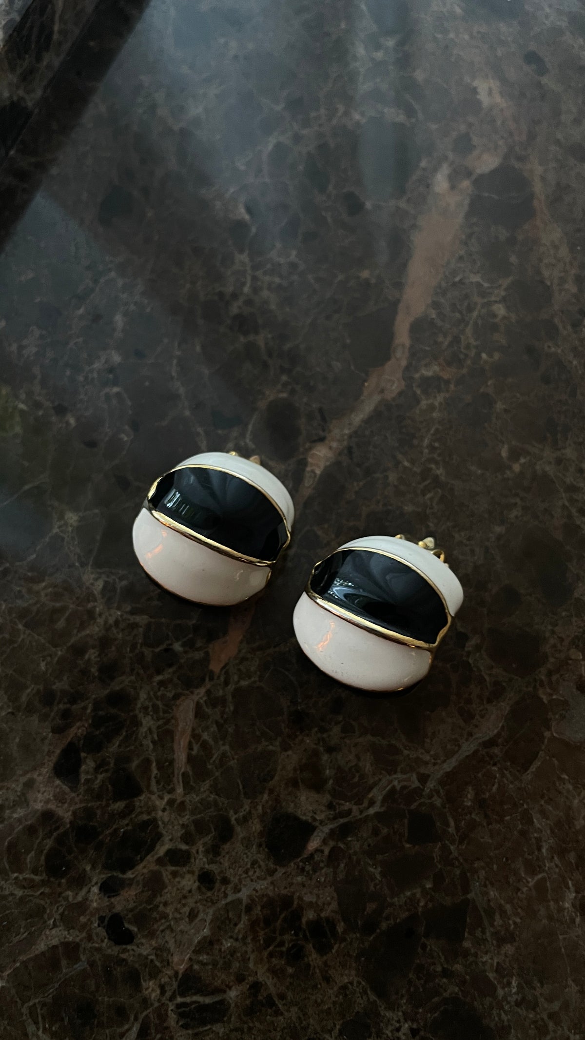Clip Oorbellen Noir Blanc