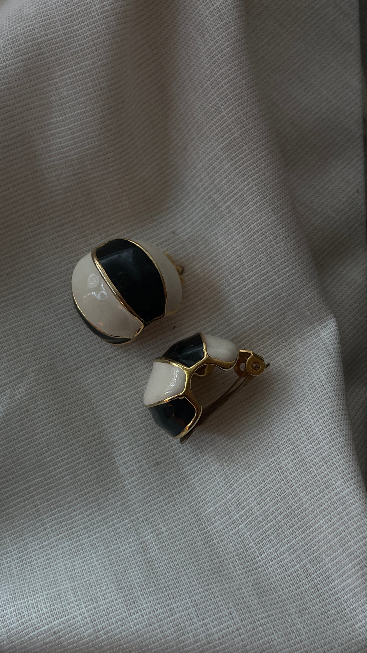 Clip Oorbellen Noir Blanc