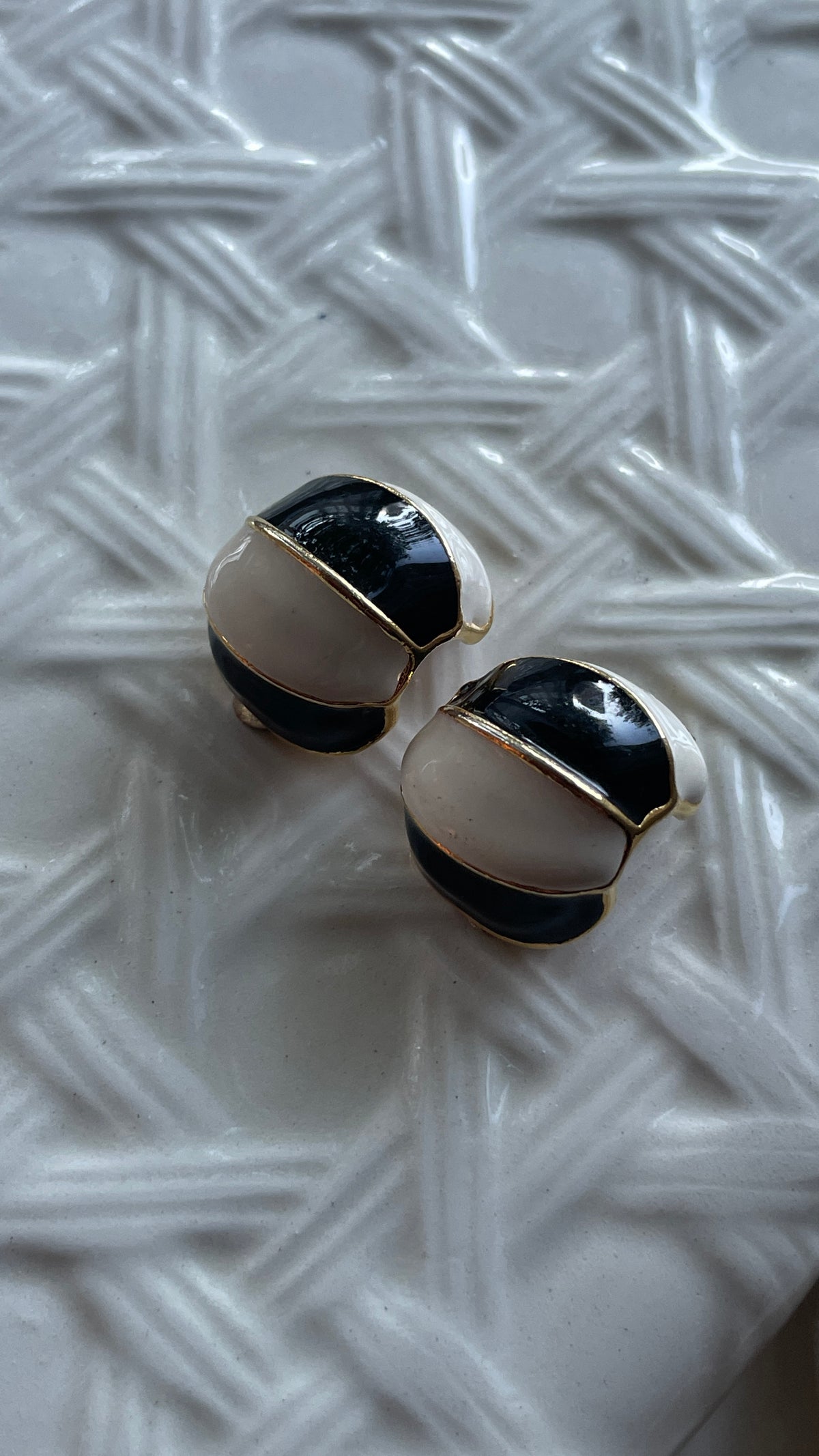 Clip Oorbellen Noir Blanc
